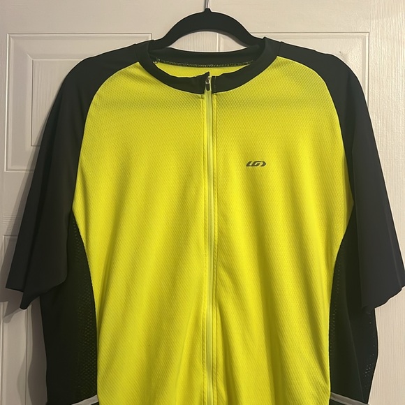 Louis Garneau Cycling Jersey Bicycle Neon Yellow Black - Picture 3 of 11